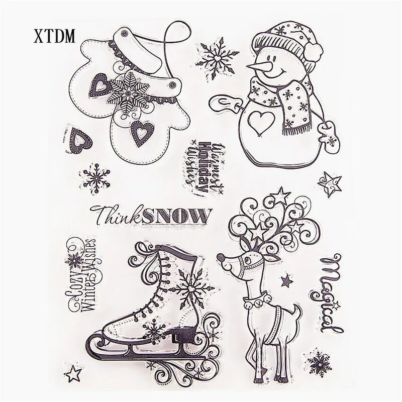 Hot sale snowman Transparent Clear Stamps / Silicone Seals Roller Stamp for DIY scrapbooking photo album/Card Making