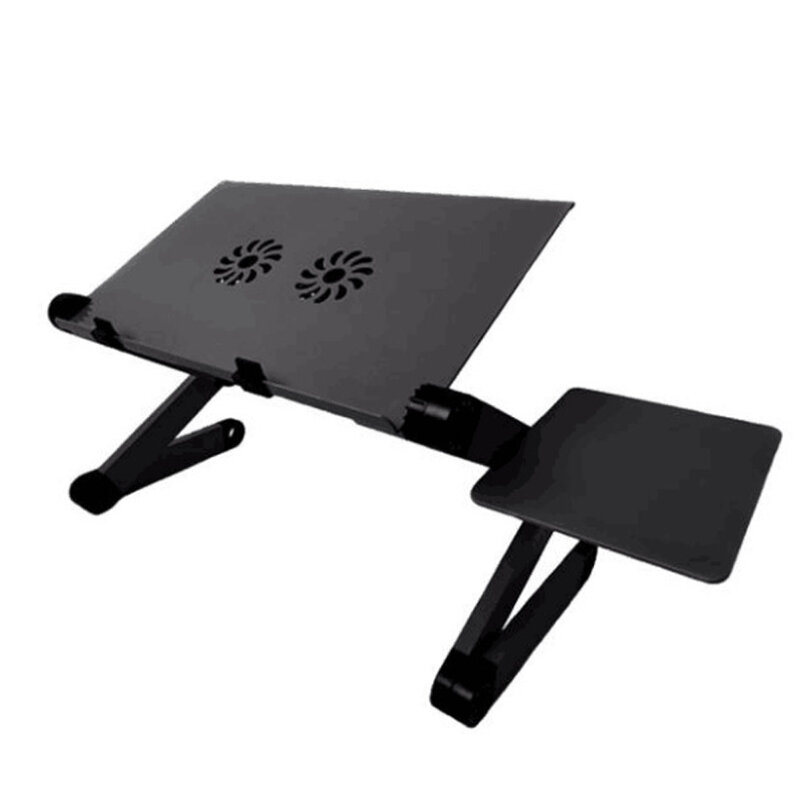 Стол для ноутбука портативный регулируемый, алюминиевый столик с вентиляционными отверстиями, эргономичный, для телевизора, кровати, офиса...
