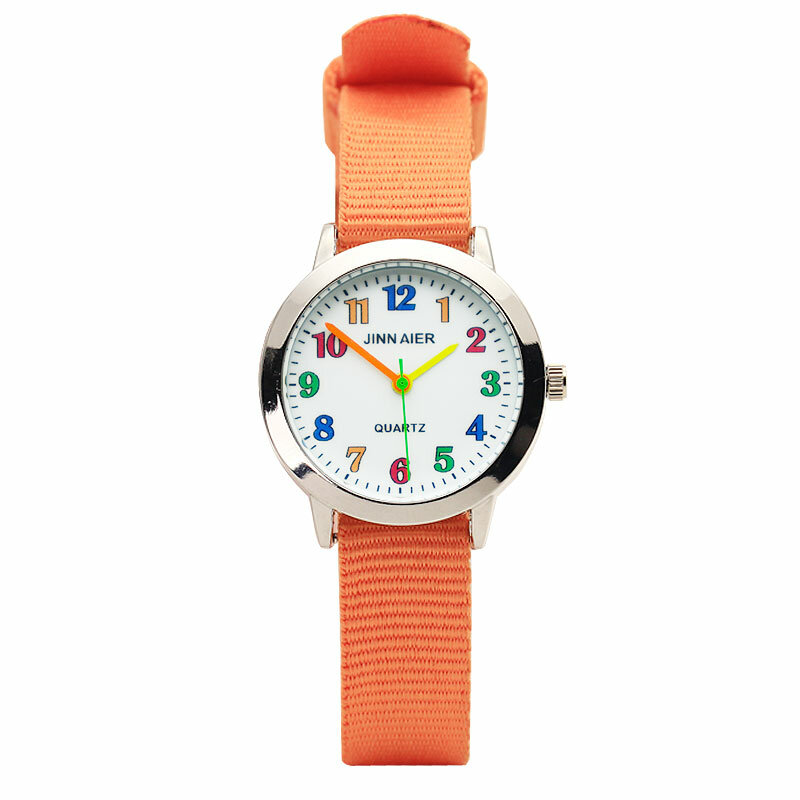 Zegarek dziecięcy moda Luminous kolor tarcza z cyframi Dial zegar kwarcowy dorywczo płótno chłopiec dziewczyna Wrist Watch Reloj Deportivo 2020