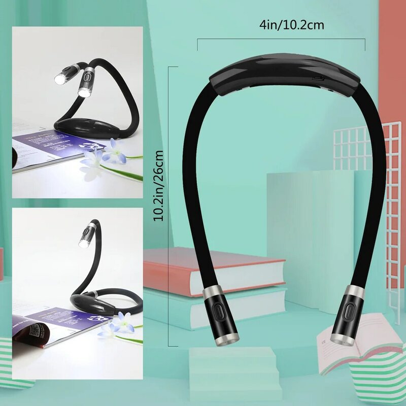 LEDGLE USB 목 독서 램프 책 빛 충전식 핸즈프리 내구성 교수형 램프 LED 뜨개질 수리 조명에 대 한 니트