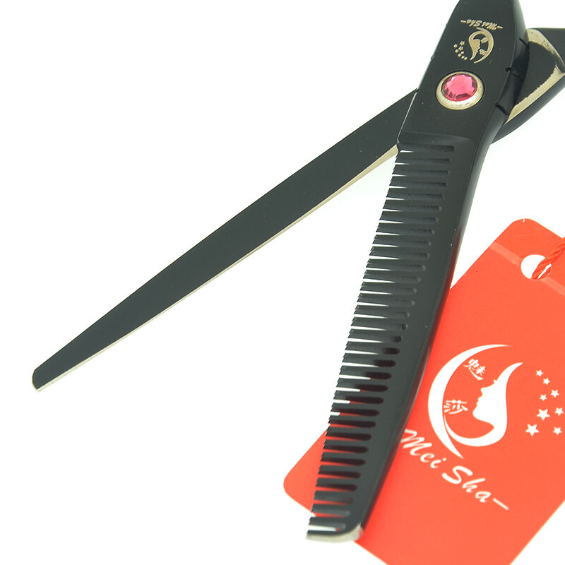 Meisha 5.5/6 polegada profissional corte de cabelo desbaste tesoura conjunto japão aço barbeiro estilo tesoura salão corte ferramenta a0062a