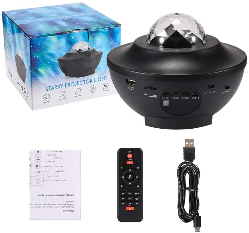 ZK50 Dropshipping Galaxy Projector Night Light Starry Ocean Wave Projector Smart Star Night Light Remote Control Music