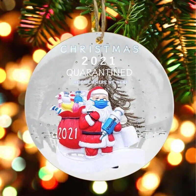 2021 рождественская подвеска, новый Санта-Клаус, деревянное подвесное украшение для рождественской елки, украшения для вечерние