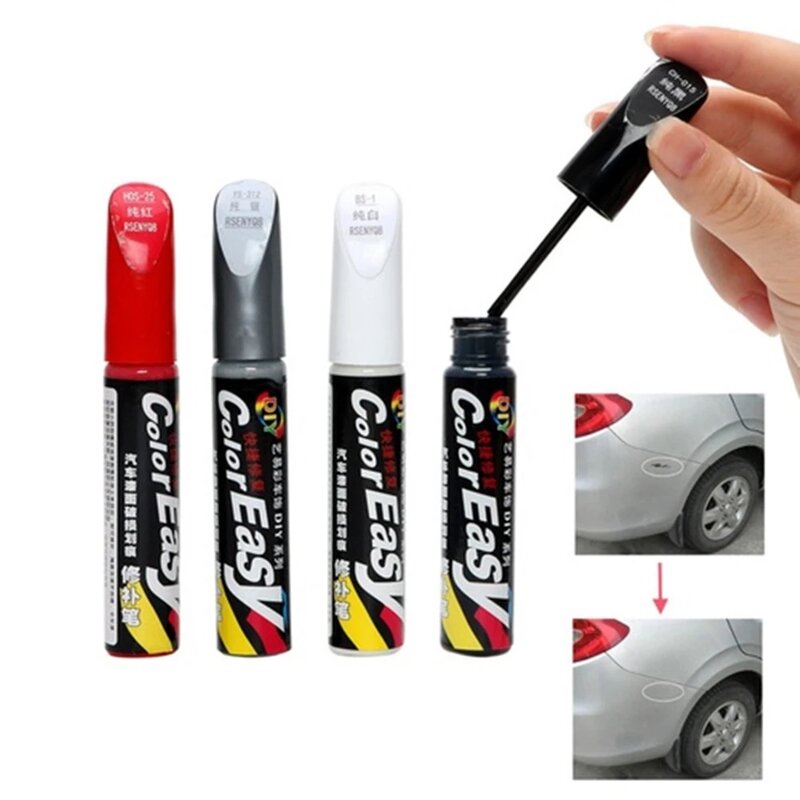 Pintura a cores do carro reparação removedor de arranhões branco vermelho preto prata profissional reparação caneta remover pintura cuidados carro beleza