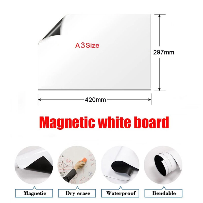 Quadro branco magnético para a cozinha geladeira apagável magneticnotes placa de escrita marcador desenho placa de memorando
