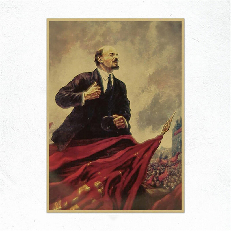 Póster clásico de CCCP Lenin de la Unión soviético, carteles de papel Kraft Retro para pared, pintura Vintage de Bar, compre 3 y obtenga 4