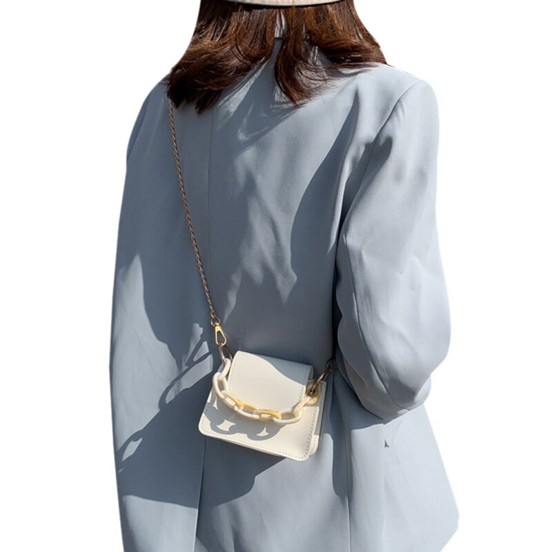 Women's Handbag Acrylic Chain Women's Purse Solid Color Ladies Bag Party Bag Phone Wallet Shoulder Bag Fashion Crossbody Bags