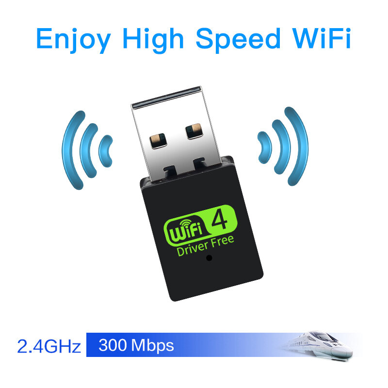 300Mbps USB 와이파이 어댑터 동글 듀얼 밴드 2.4G USB 와이파이 네트워크 무선 Wlan 수신기 드라이버 무료