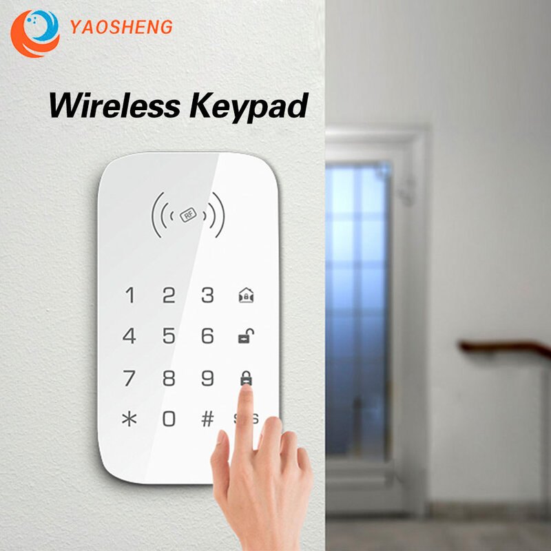 YAOSHENG-teclado inalámbrico para sistema de seguridad del hogar inteligente, Panel de Control de alarma antirrobo, compatible con RFID