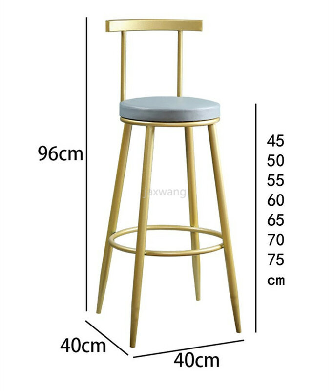 Sedia nordica moderna minimalista semplice sgabello da Bar dorato sedia da Bar schienale sgabello sgabelli Reception per il tempo libero seggiolone mobili