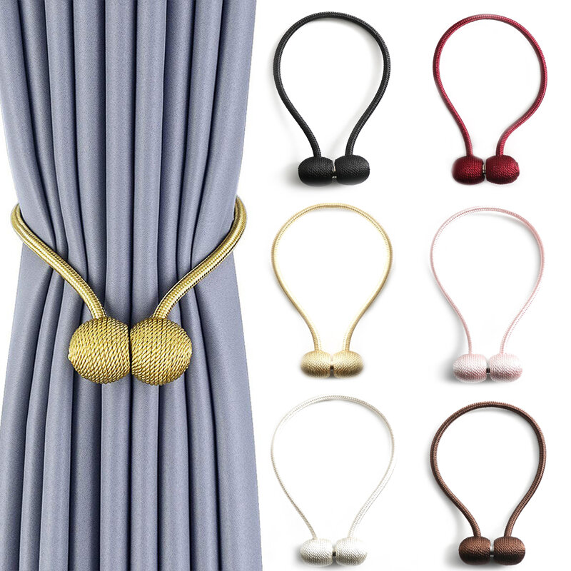 New Pearl Curtain Small Magnetic Ball Tie Rope Accessory Rods Accessories Backs Holdbacks Buckle Clips Hook Holder Home Decor