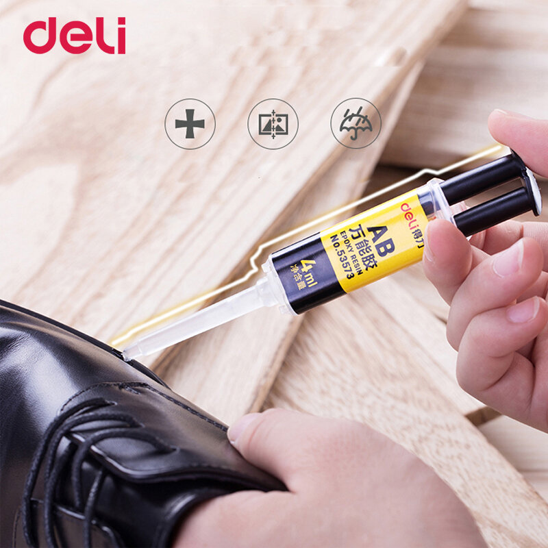 Deli Quality 2minutes Curing Super Liquid AB Glue For Home Office Supply Glass Metal Rubber Strong Adhesive Waterproof Glue 4ml