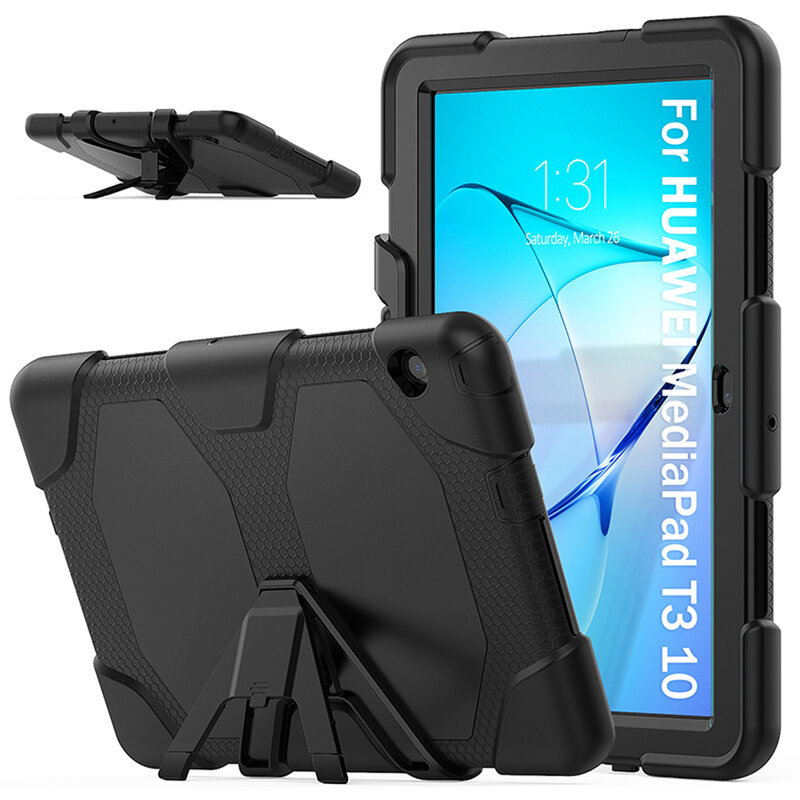 Heavy Duty Rugged Cover with Kickstand for Huawei Mediapad T3 9.6 Shockproof Silicone Case+Stylus