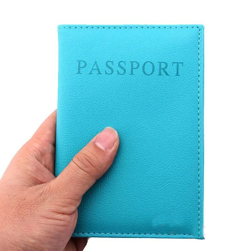 PU Leather Passport Cover WIth Zipper Solid Covers for Passport Unisex Business Multifunction Credit Card Purse Organizer Case