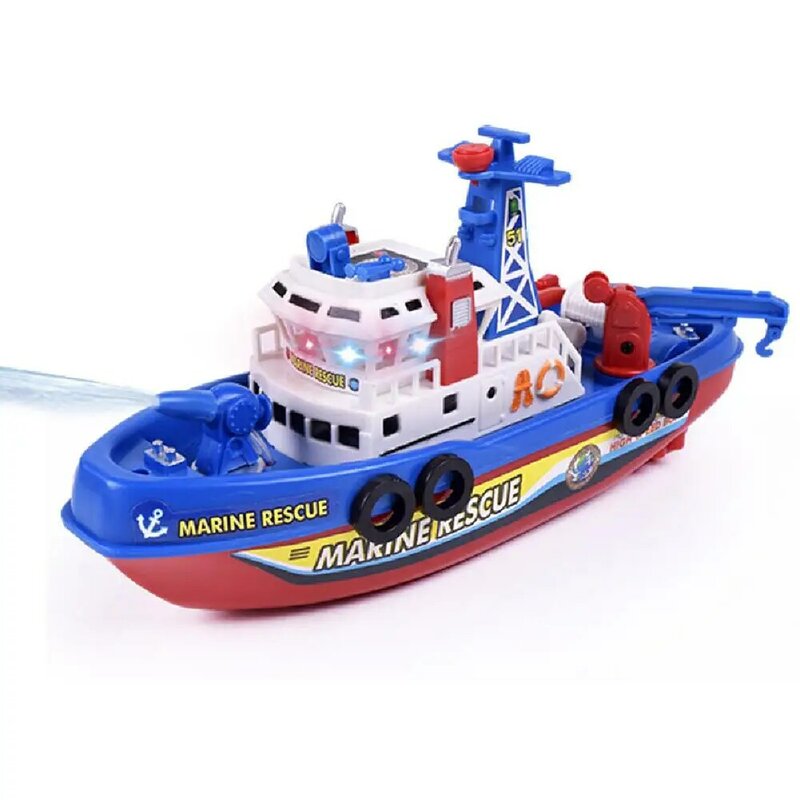 RCtown elektryczny statek Fire Boat rozwijaj dzieci myślenie kreatywność woda Spray muzyczny światło dzieci zabawki edukacyjne prezent