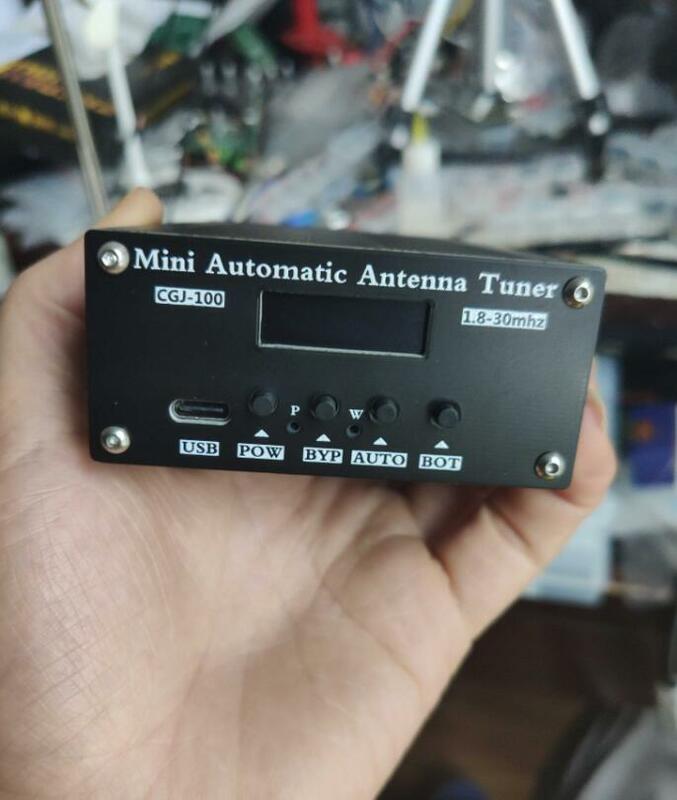 Sintonizador automático de señal de antena, dispositivo ensamblado de 1,8 a 50 MHz, por N7DDC de 7x 7, 100mini, con pantalla de 0,91 pulgadas OLED, funda y puerto tipo-c, ATU-100