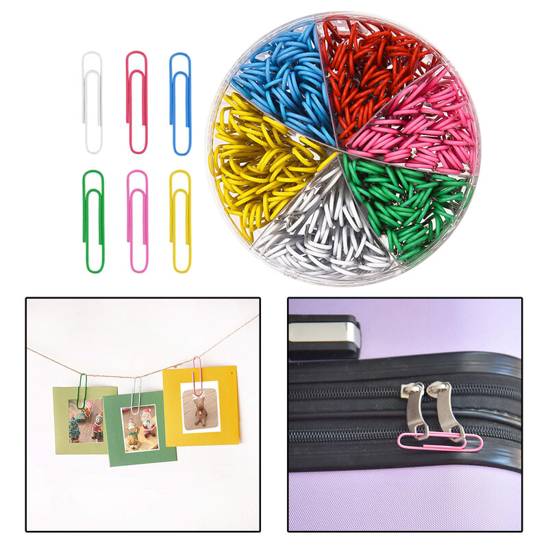 600pcs 50mm Small Metal Paper Clips Cute Office Supplies Files Marking