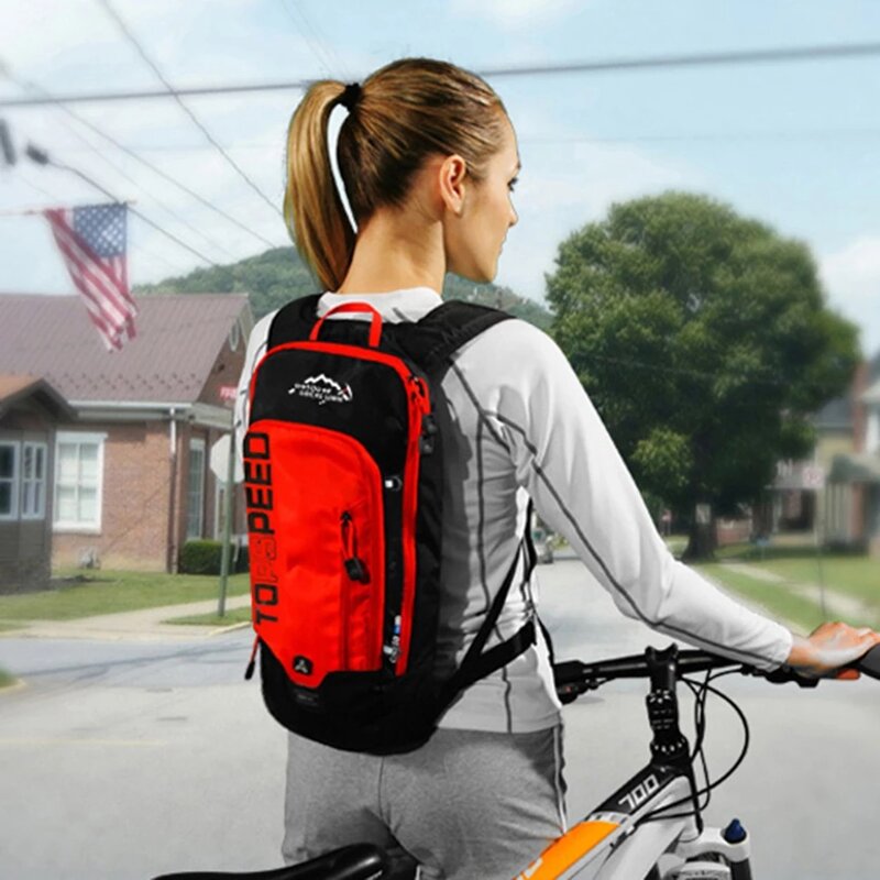 Mochila de ciclismo para hombre y mujer, bolsa de agua de 6L, impermeable y transpirable, casco de bicicleta, 40