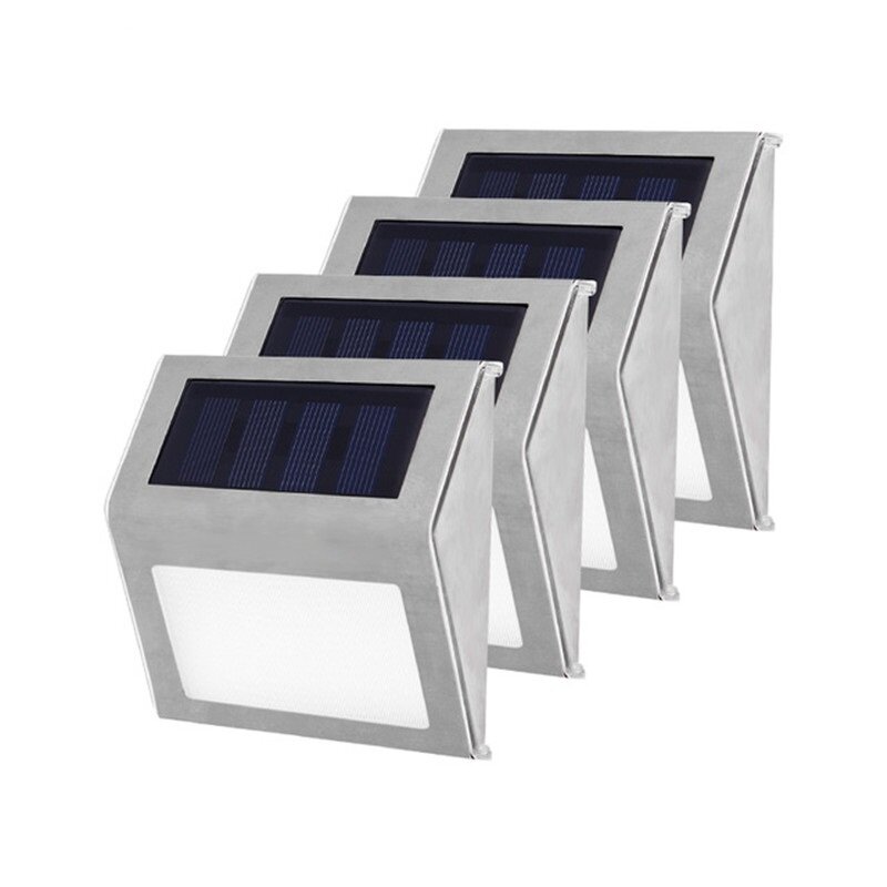 Luz LED Solar de acero inoxidable para jardín, lámpara impermeable de ahorro de energía para exteriores, 1 a 4 Uds., 3 LED