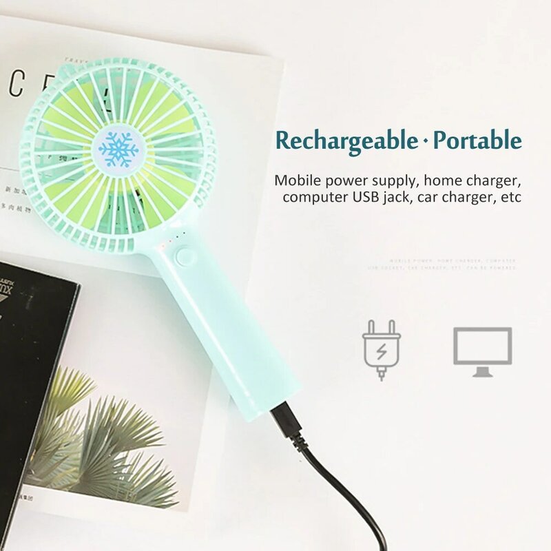 Mini ventilateur portable à main avec chargeur USB, dissipateur de chaleur, pour bureau, étudiant, voyage, été