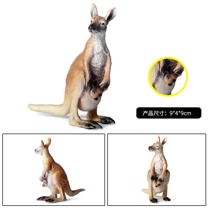 ขายร้อนสวนสัตว์จำลอง Ainmal รุ่นตัวเลขพลาสติก Solid Kangaroo Action Figure ของเล่นเพื่อการศึกษาเด็กของขวัญของเล...
