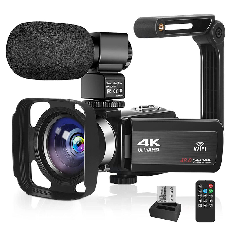 Novo lançamento vídeo filmadora 4k wifi 48mp embutido luz de preenchimento tela sensível ao toque vlogging para youbute gravador gvolo câmera digital