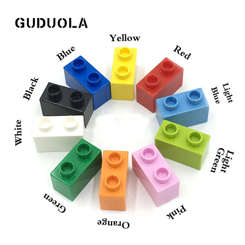 45pcs/lot Big Bricks 1x2dots Building Blocks Parts Creative Toy Accessories in blocks For Children Of Low Age Gift