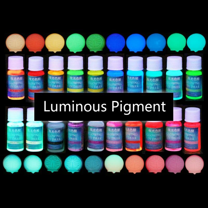20 Colors Glowing in Dark Epoxy Resin Pigment Kit Luminous Colorant Liquid UV Resin Dye DIY Craft Handmade Jewelry Making Tools