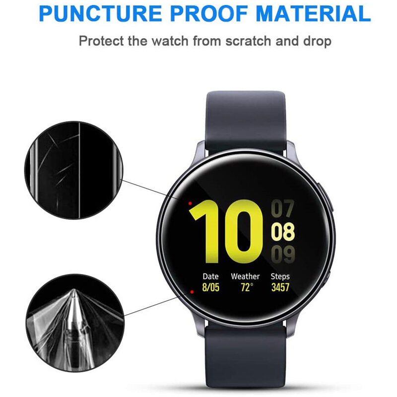 Clear Screen ProtectorสำหรับSamsung GalaxyนาฬิกาActive 2 40มม.44มม.Anti-Bubble HD TPU Slimป้องกันสำหรับActive2ครอบคลุม