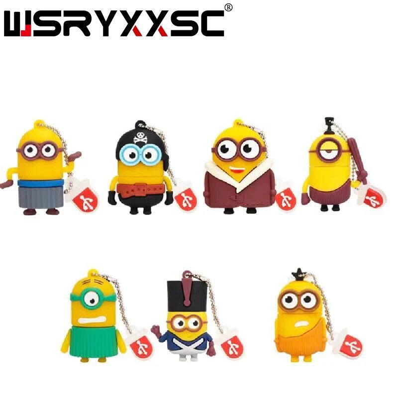 Wsryxxsc-unidad Flash Usb de dibujos animados, unidad Flash impermeable de 128gb, 64gb, 32gb, 16gb, 8gb, 4gb, alta velocidad, capacidad Real
