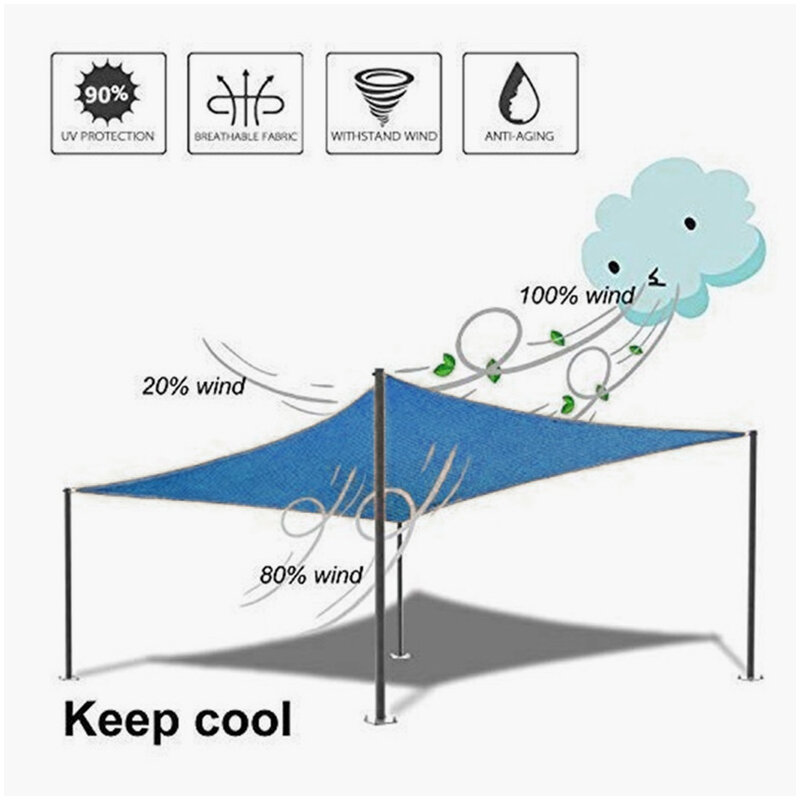 Tenda da sole Anti-UV a 6 Pin tenda da sole Tarp Cam pin g tenda a baldacchino parasole esterno rete riparo da giardino baldacchino 90% tasso di ombreggiatura portatile