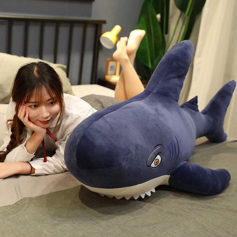 1 pcs New Fashion Personality Plush Toy Filled Shark Pillow Shark Soft Comfortable Doll Sleeping Pillow Decoration Gift
