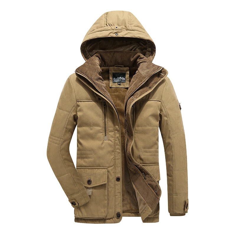 새로운 2021 캐주얼 재킷 패션 남성 겨울 파카 남성 모피 두꺼운 파카 가열 재킷 면화 따뜻한 코트 긴팔 남성