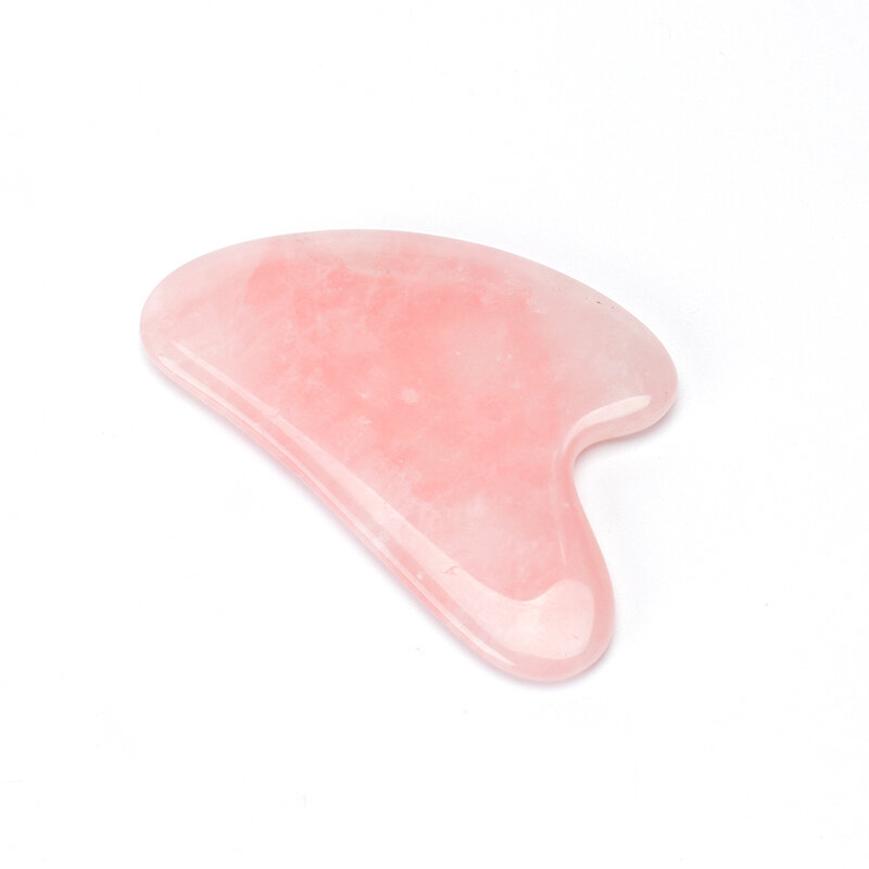 Rose Quartz Jade Guasha Board skrobak narzędzia z kamienia naturalnego do terapii ciśnieniowej na twarz