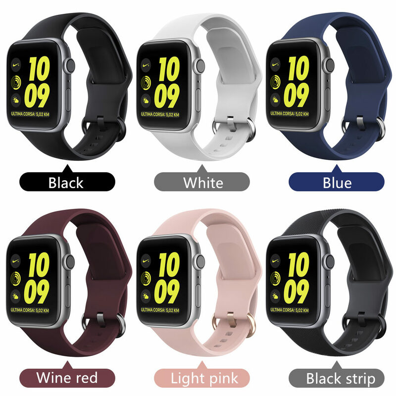 Sport Band For apple Watch strap 38mm 42mm correa iwatch 4/5 band 44mm 40mm Soft Silicone wristband bracelet apple watch 3 2 1