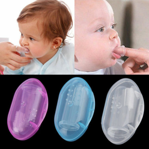 Pudcoco niño pequeño, chicos, niños bebé niña niño mordedores suaves cepillo de dientes de dedo de silicona mordedor cepillo juguetes de goma masajeador