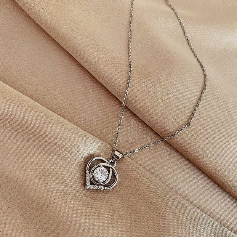 SODROV-collar con colgante de corazón para mujer, joyería de plata de ley