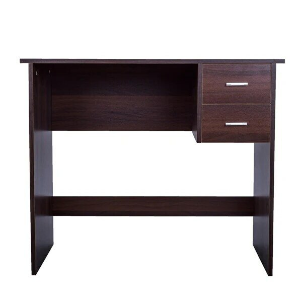 【USA READY STOCK】Computer Desk with 2 Pull Out Storage Drawers and Stable Wooden Frame Walnut
