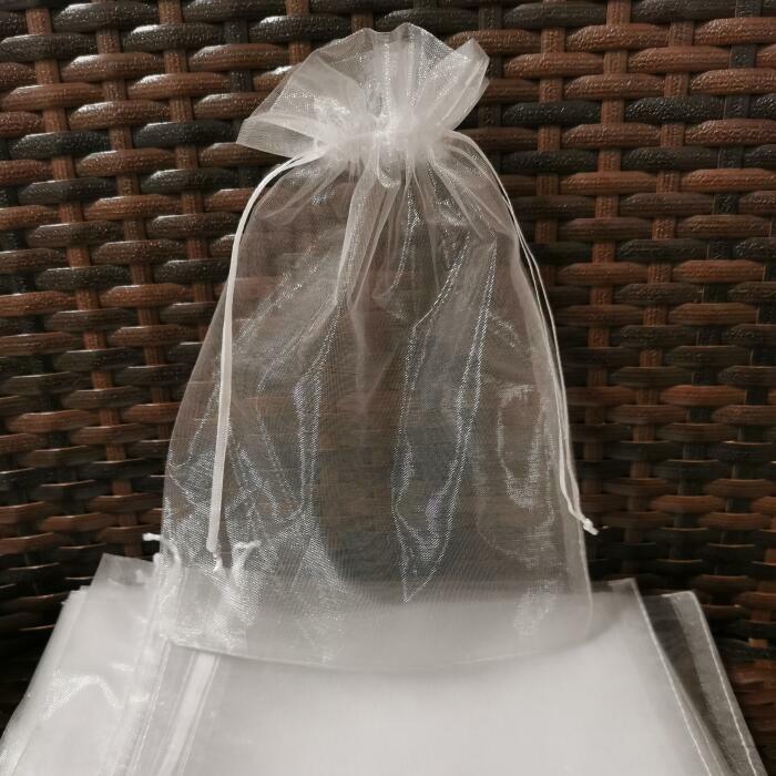 5-100 sztuk/partia 10x12 10x15 duży biały Organza torby sznurkiem etui na biżuterię koraliki ślubne torba do pakowania prezentów