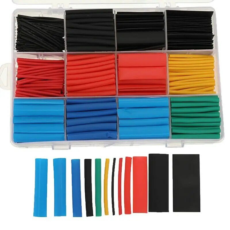 560pcs PE Heat Shrink Tube Assortment Wrap Electrical Insulation Cable Tubing Polyolefin Cable Insulated Sleeving Tubing Set