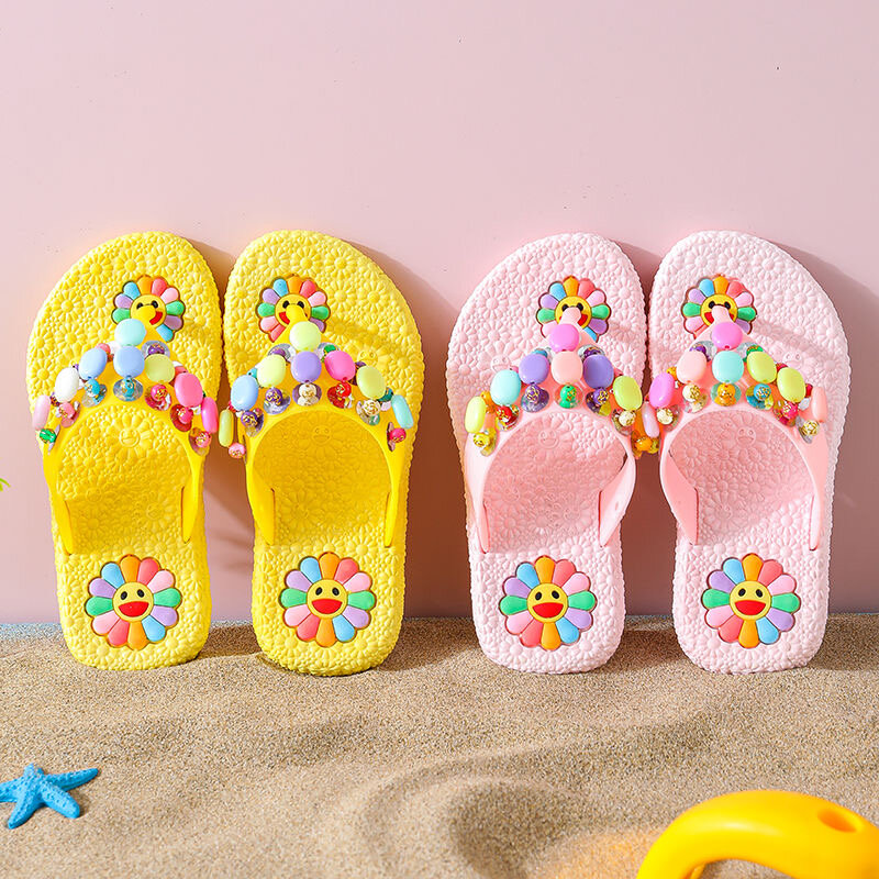 Sandália infantil feminina de 2 a 6 anos, sandália de verão para meninas, chinelos antiderrapantes para casa, sapatos para crianças