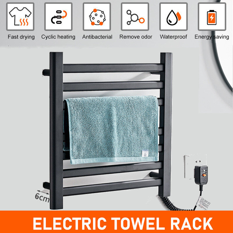 Toalheiro aquecido elétrico Rack de toalhas Espaço de secagem Toalheiro de alumínio Esterilizador Smart Toalheiro Aquecedor Prateleira de banheiro Haste de aquecimento Acessórios de banheiro cabide para toalhas