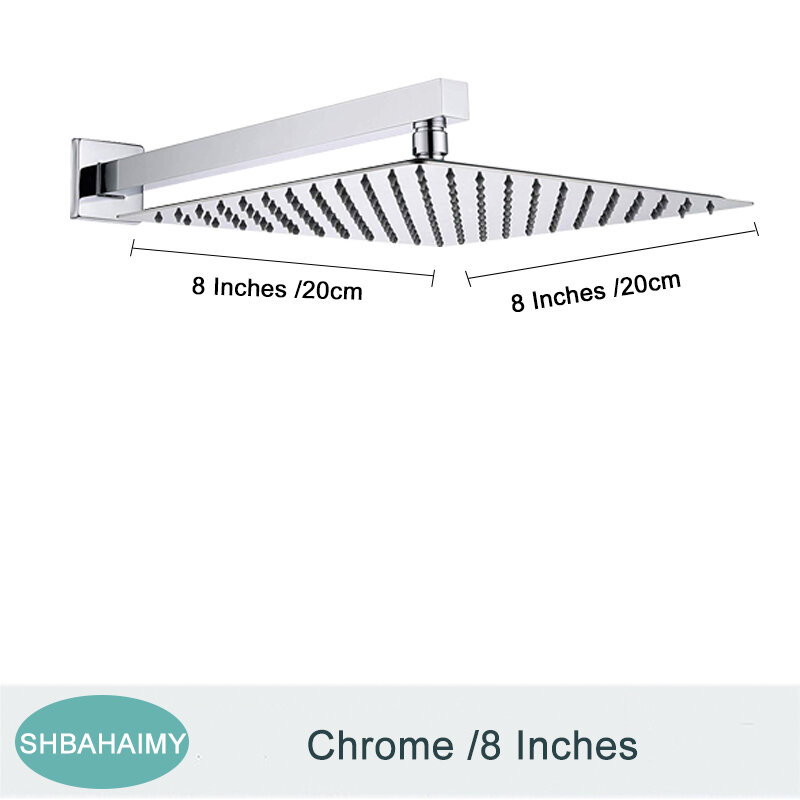 SHBSHAIMY الكروم الأسود الحمام دش رئيس الأمطار الفولاذ المقاوم للصدأ 8 10 12 ''ساحة المتاهة نمط انفصال دش رئيس