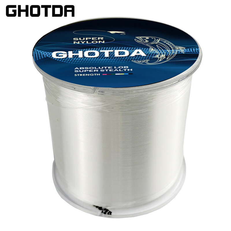 GHOTDA-Hilo de pescar de nailon, monofilamento superfuerte japonés, transparente, con mosca de 500m