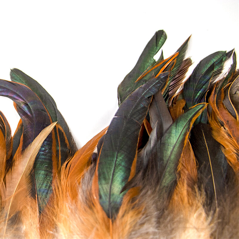 1 metro piume di gallo naturale Trim vestiti accessori per cucire piume di pollo nastro piume decorazione artigianato fai da te 13-18CM
