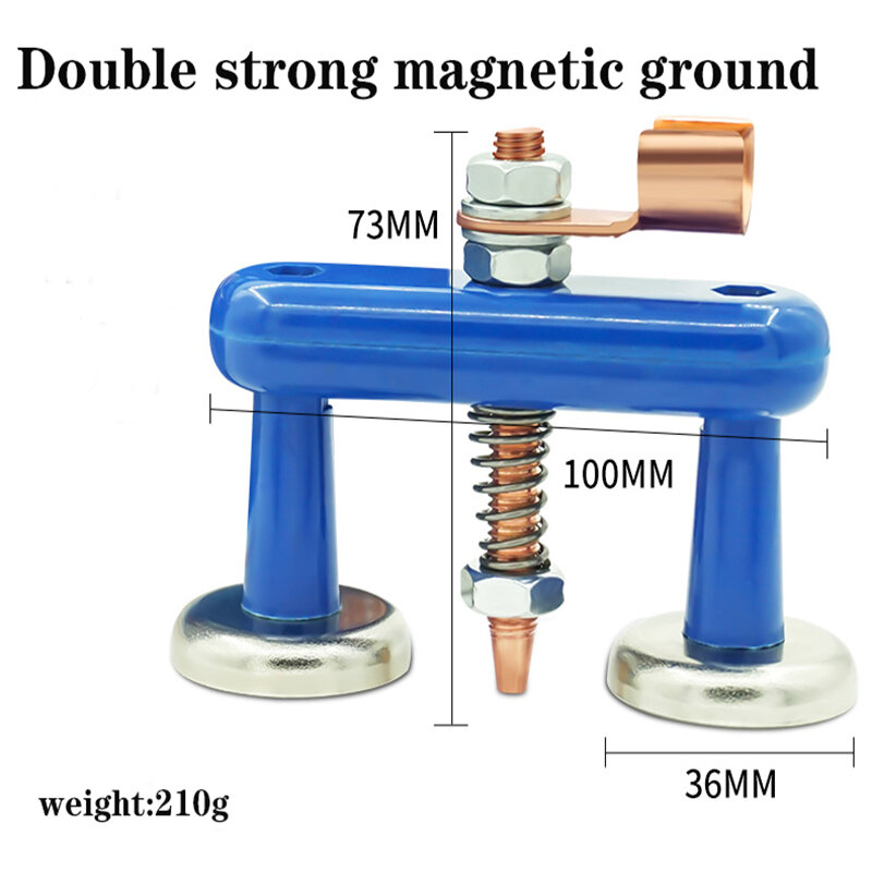 Supporto di supporto per saldatura magnetica con coda di rame saldatura testa magnetica filo di sicurezza morsetto di terra attrezzatura per saldatura strumento di saldatura