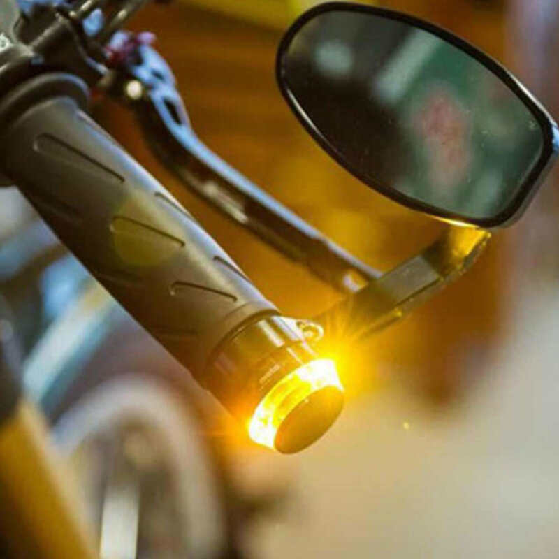 2 шт. светодиодный мотоциклетный руль торцевой указатель поворота светильник 22 мм желтый универсальный индикатор мигалка Ручка Бар мигалка...