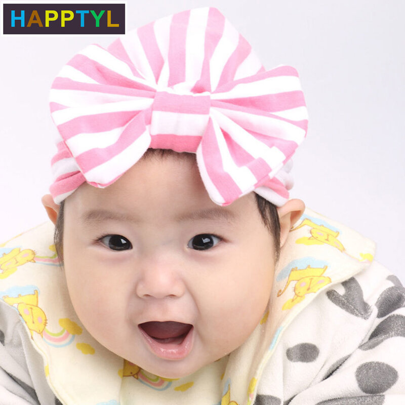 HAPPTYL 1Pcs Adorable Baby Knot Headbands Newborn Elastic Stretch Head Wrap Baby Hat