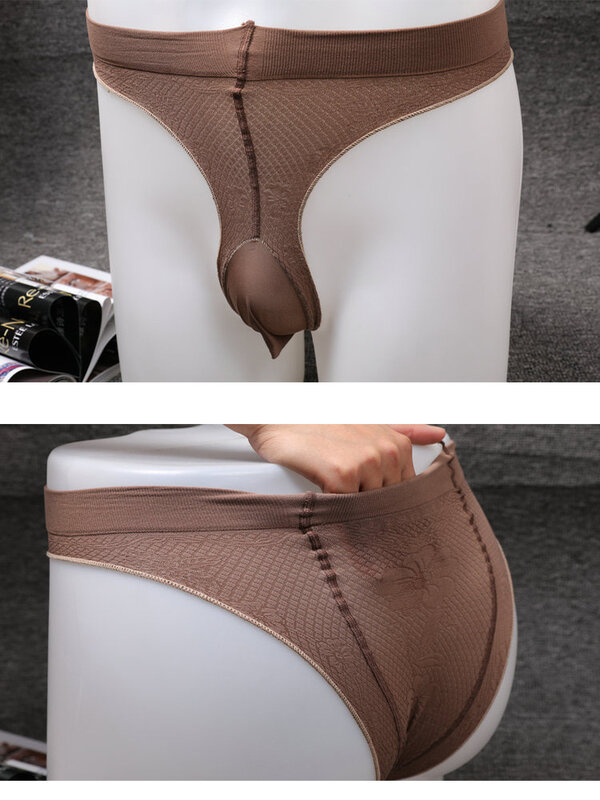 Calcetines eróticos con bolsa de Estilo Bikini para hombre, ropa interior, lencería, novedad