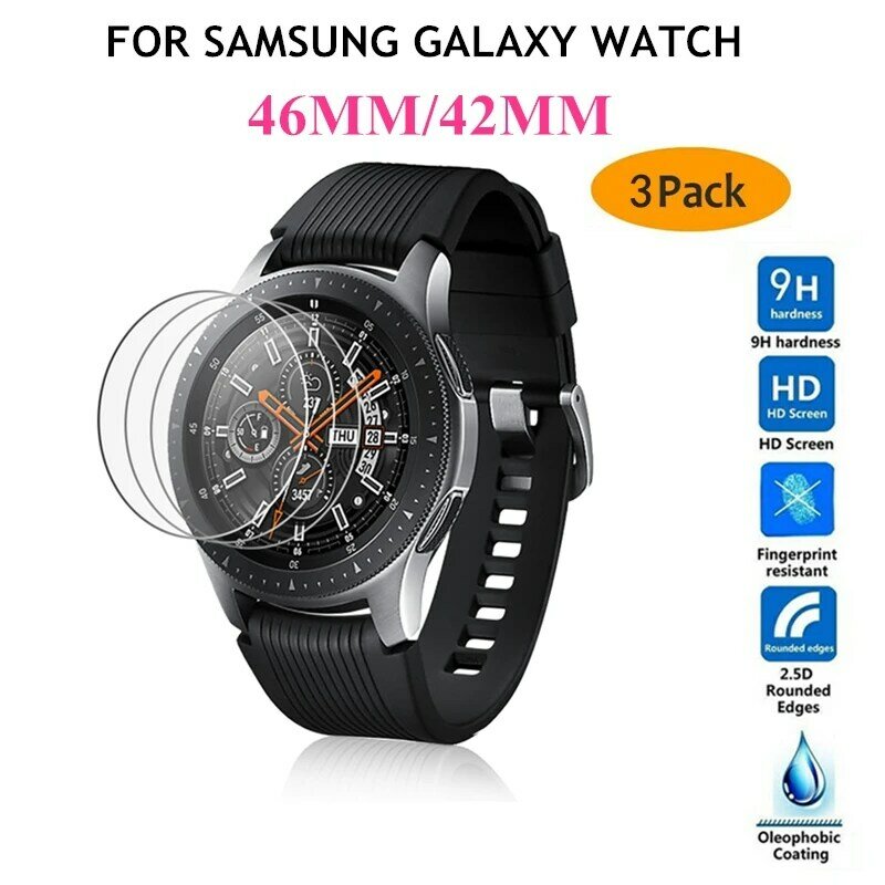 Protector de pantalla de vidrio templado para Samsung Galaxy Watch, película protectora de vidrio de 46MM y 42MM para Galaxy Watch Band Gear S3, novedad